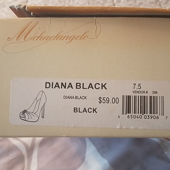 satin heels w/ rhinestones & peep toe - Picture 5 of 5